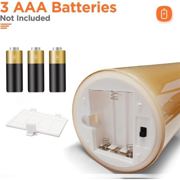 Flameless Candles Gold Pack of 3 - Picture 6 of 7